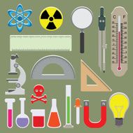 Vector set of science icons