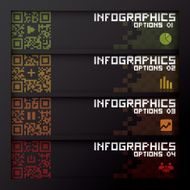 QR Code Infographics Banner &amp; Background Design Template