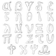 Hand drawing greek alphabet