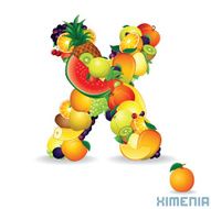 Vector Alphabet From Fruit Letter X