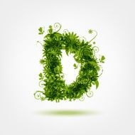 Green eco letter D for your design
