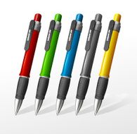 Set of different ballpoint pens