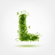 Green eco letter L for your design