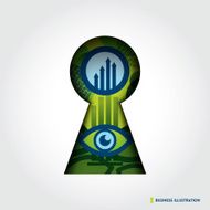 Minimal style Key Hole Business Concept Illustration