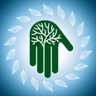 Eco friendly tree in hands