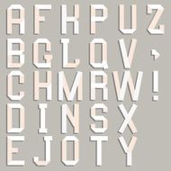 Alphabet cut out of paper