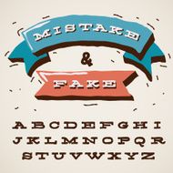 Funny alphabet letters in retro style