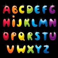 Glossy cute rainbow alphabet