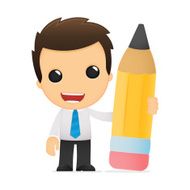 Funny Cartoon Office Worker N16
