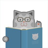 cat with book N2