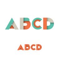 B C D A Modern Colored Layered Font or Alphabet