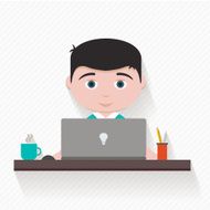 Office man flat illustration