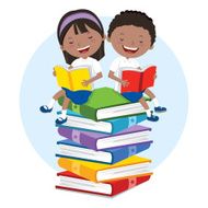 School kids love to read books N2