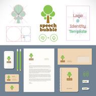 Speech Bubble Tree Logo and Identity Template