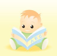 Baby looking at a picture book N2
