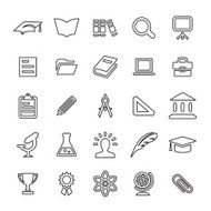 25 outline universal education icons