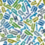 Rubbed colorful seamless pattern tall decorative striped letters
