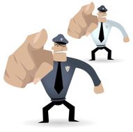 Gesturing(Hand Sign) Policeman pointing a finger point at you