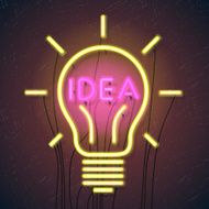 Concept of successful idea inspired by bulb shape