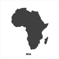Black map of Africa for your design