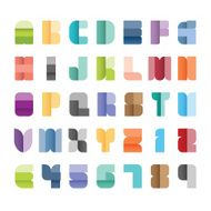 Alphabet set vector illustration type font paper colour style