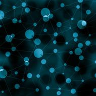 Molecule illustration blue background N11