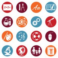 Vector Set of School Subjects Icons N23