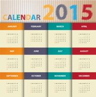Modern calendar 2015 in paper background style Vector illustration N2