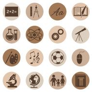 Vector Set of School Subjects Icons N24