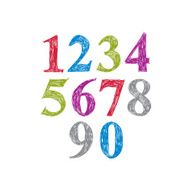 Stylish vector digits handwritten numerals N3