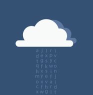 Online library as cloud computing service concept raining letters