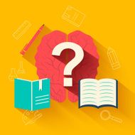 flat education training background vector concept illustration design