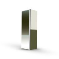 3d silver steel letter I