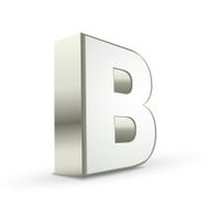 3d alphabet silver B