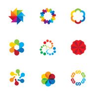 Abstract social partnership community company bond colorful app logo icons N2