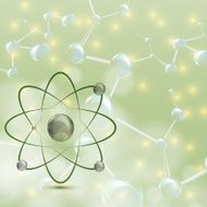 Molecule illustration green background N5