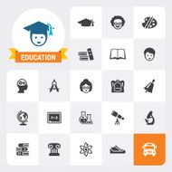 Education base vector icons and label