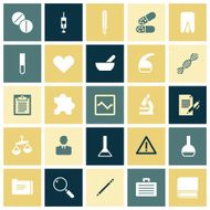 Flat design icons for medical science N2