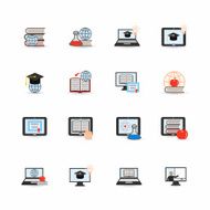 Online Education Icon Flat N5