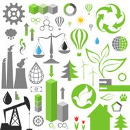 Environment pollution Set of infographics elements