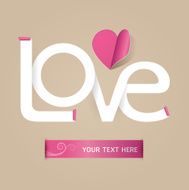 love font paper concept vector