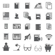 reading icons mono vector symbols Illustration EPS10