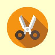 Scissors icon Flat long shadow design