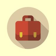 Schoolbag icon Flat long shadow design