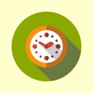 Clock icon Flat long shadow design