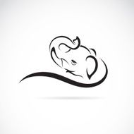 Vector image of an elephant on a white background N2