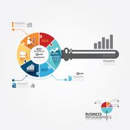 Infographic Template with key business jigsaw banner