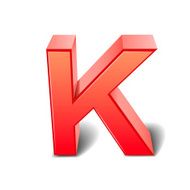 3d red letter K N9