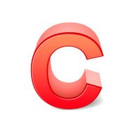 3d red letter C N8