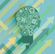 light bulb with gears and cogs N2